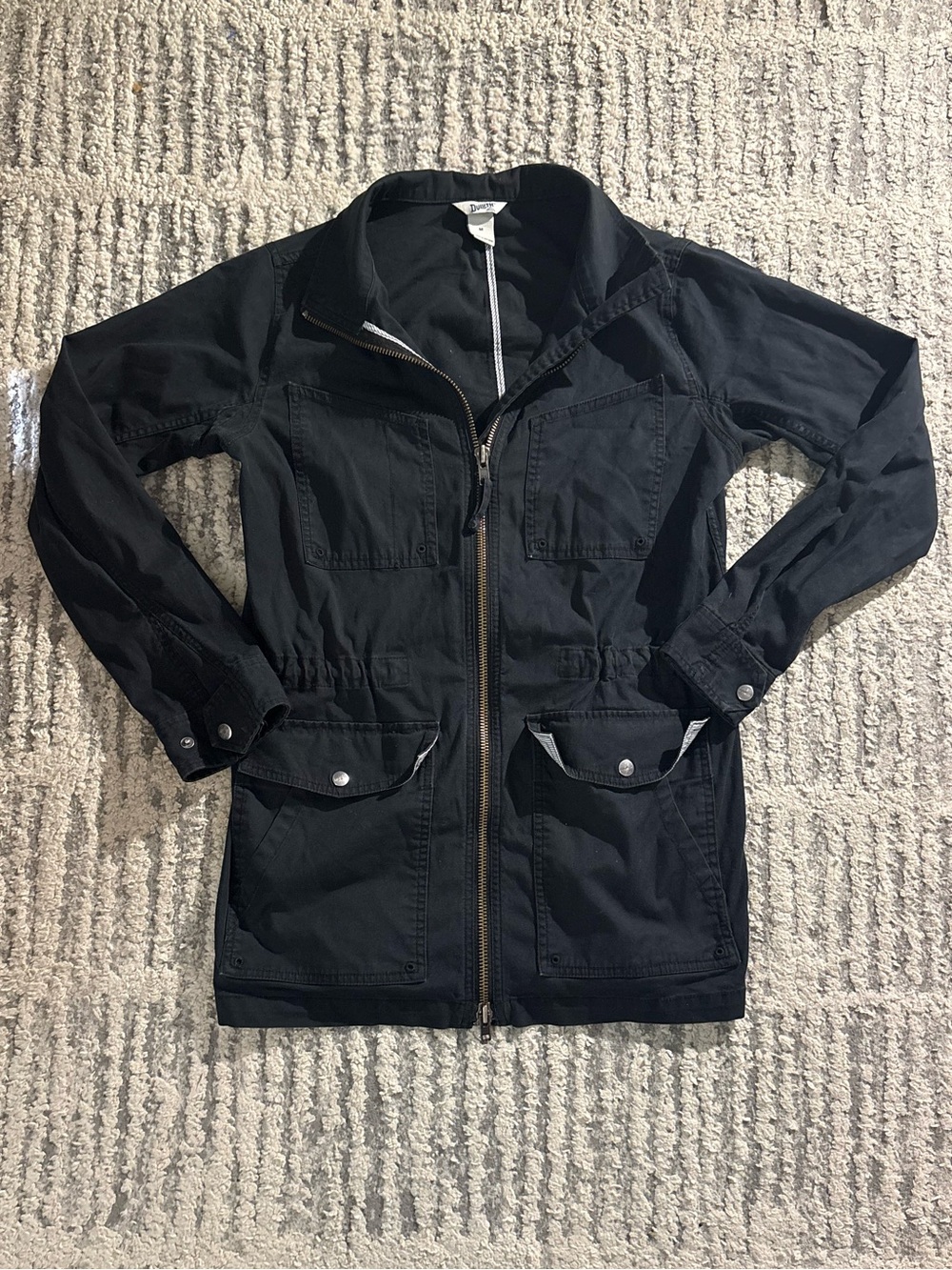 Duluth black zip up jacket coat pockets size M